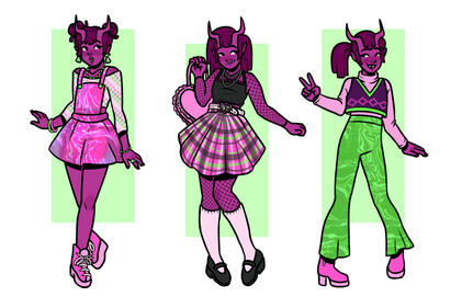 Outfit explorations for Misu Ellmoth